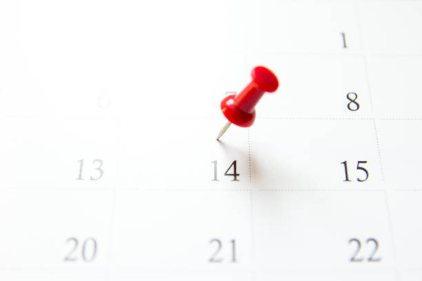 istock Focus on number 14  on calendar (Concept for 14 February (Valentine day)) 827298116