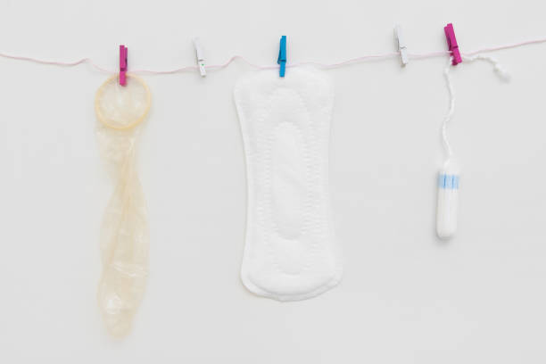 anticoncepción y mujer higiene intima, salud - menstruation tampon gynecological examination sex fotografías e imágenes de stock
