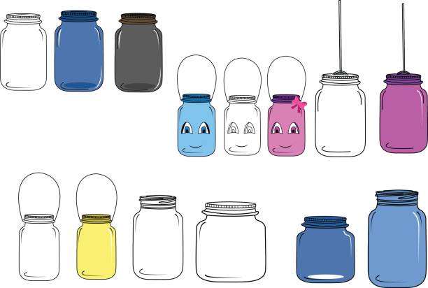 Jar illustration / jar vector clip-art jar cartoon, line art as well as illustration vector mason jar stock illustrations