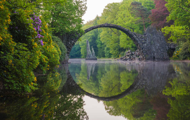 istock Bridge in rhododendron park in Kromlau, Germany 827299236