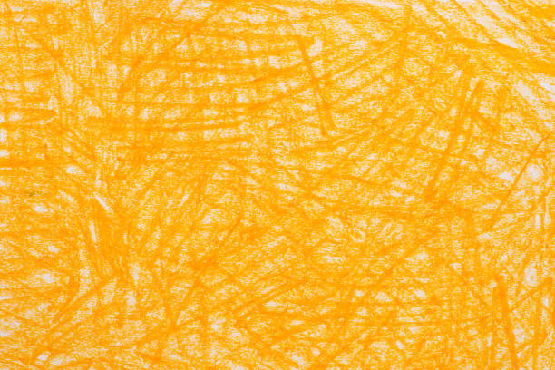 colorie jaune doodles texture d’arrière-plan - crayon de couleur photos et images de collection