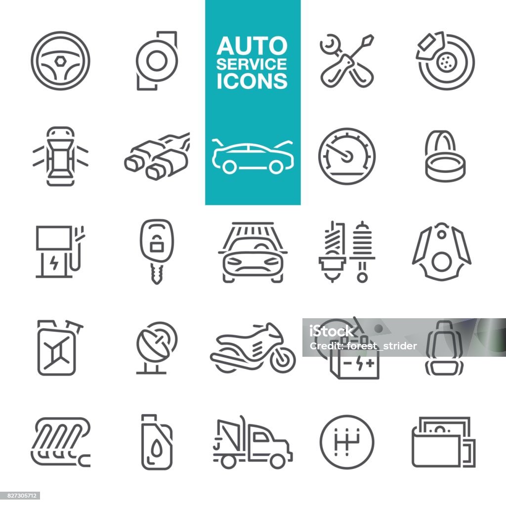 Auto service line icons Auto service, and Car repair line Icons set Icon Symbol stock vector