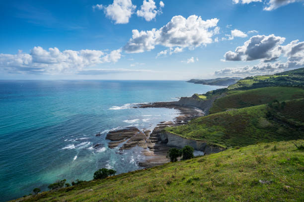 istock Layers of flysch in low tide, Zumaia 827308486