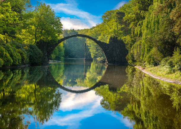 istock Bridge in rhododendron park in Kromlau, Germany 827308652