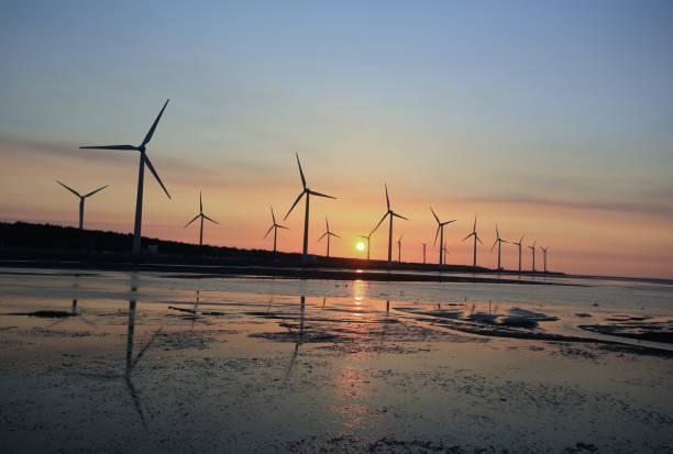 istock sunset of wind farm 827312394