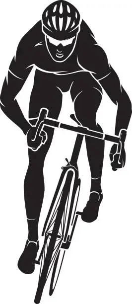 Vector illustration of Cyclist Racer Front