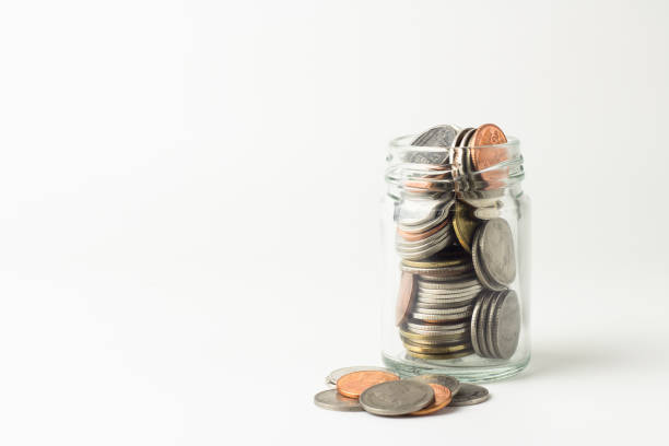 istock Collect money coin on white background 827337452