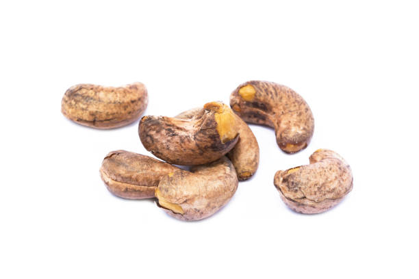 istock Roasted cashew nuts isolated on white background 827337714