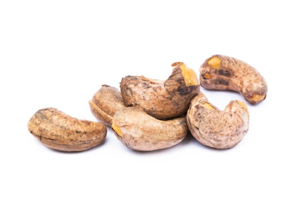 istock Roasted cashew nuts isolated on white background 827337720