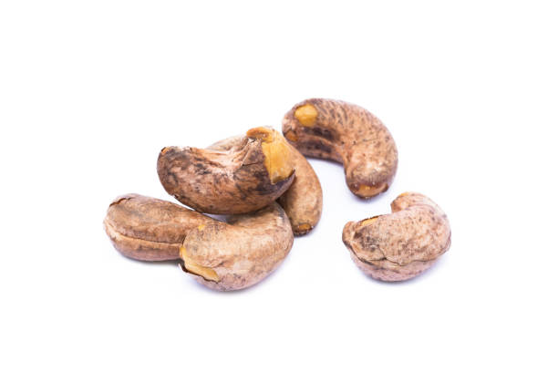 istock Roasted cashew nuts isolated on white background 827337748