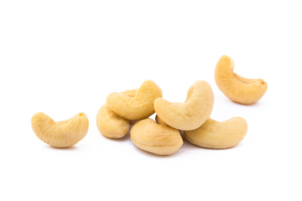 istock Roasted cashew nuts isolated on white background 827338098