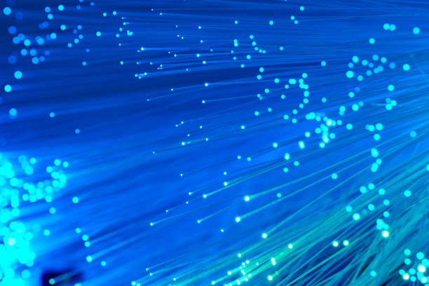 istock Background With Blue Fiber Optics 827341772