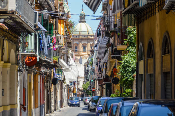 Medieval street in Palermo, Sicily Medieval street in Palermo, Sicily palermo sicily photos stock pictures, royalty-free photos & images