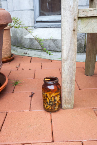 Glass of cigarette pot