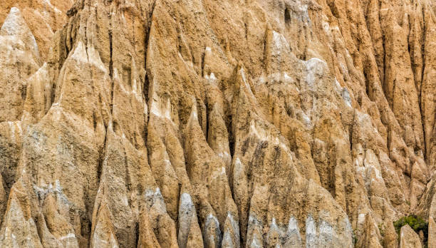 Close-up of Clay Cliffs in Omarama Otago, South Island, New Zealand omarama stock pictures, royalty-free photos & images
