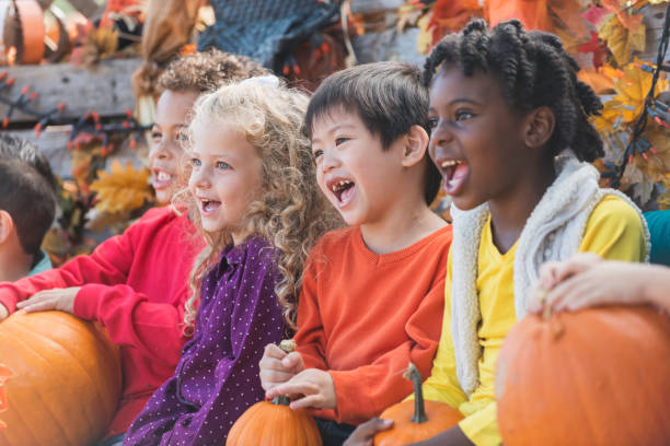 istock Multi-ethnic children at autumn festival 827362402