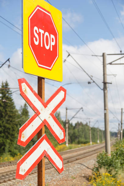 istock Old railway sign in Russia 827372252