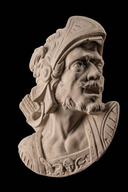 istock plaster sculpture, Roman head with helmet. 827372494