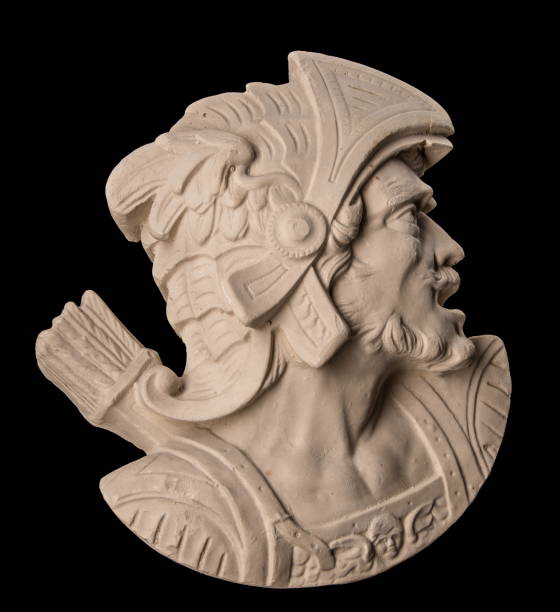 istock plaster sculpture, Roman head with helmet. 827372538