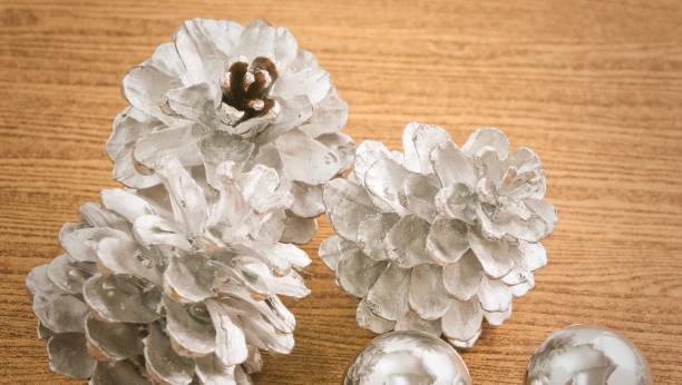 istock Siver Baubles and Pinecones for Christmas Ornament 827376108