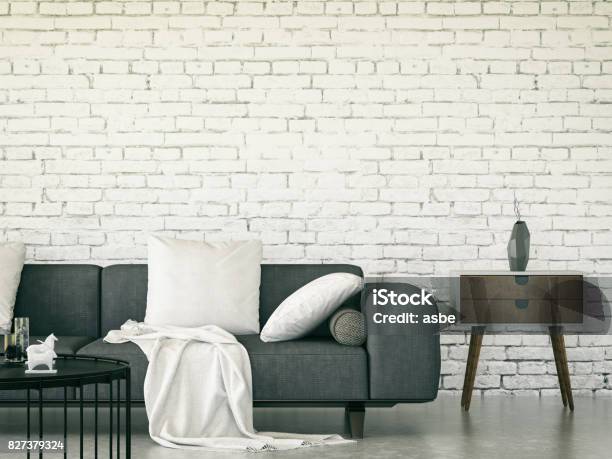 Living Room Interior Stock Photo - Download Image Now - Cushion, No People, Apartment
