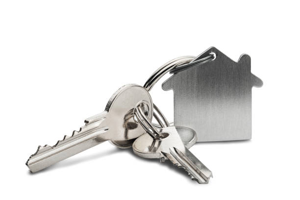 istock Estate concept, key ring and keys on isolated background 827383678