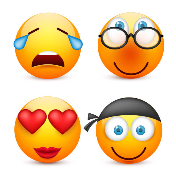 istock Smiley with blue eyes,emoticon set. Yellow face with emotions. Facial expression. 3d realistic emoji. Sad,happy,angry faces.Funny cartoon character.Mood.Vector illustration 827386080