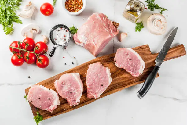 Photo of Raw meat, pork tenderloin