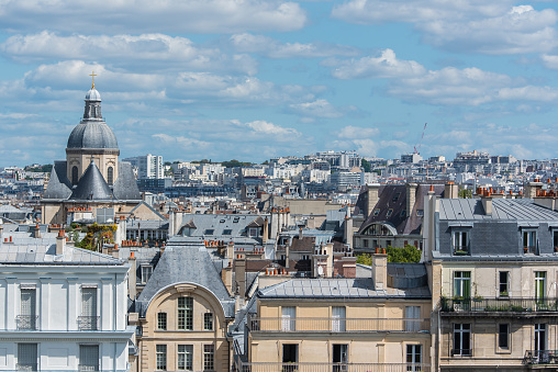 Paris, view of ile Saint-Louis, panorama of the roofs