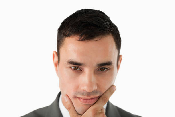 istock Close up of businessman thinking 827390062
