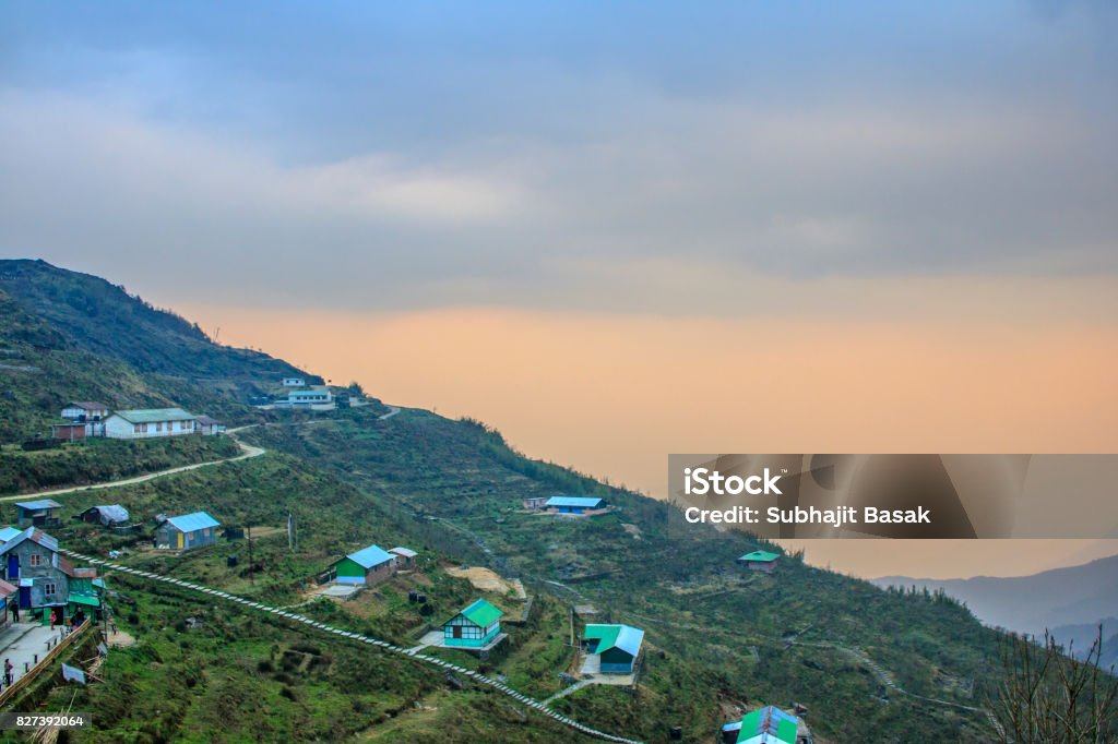 Zuluk Village, East Sikkim Zuluk Village in the lap of mountain from East Sikkim Asia Stock Photo