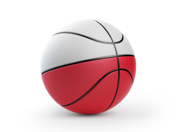 istock Basketball Ball Textured with Polish Flag Isolated On White Background 827394030