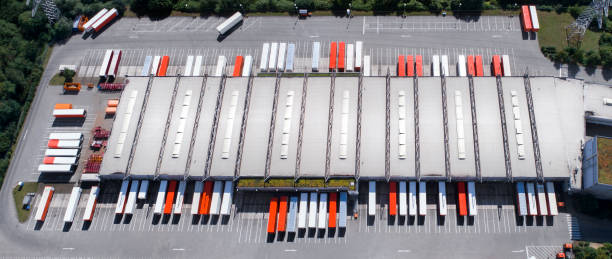 istock Distribution logistics building parking lot 827394856