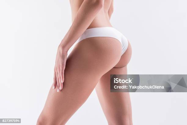 Young Fit Woman Wearing Comfy Underclothes Stock Photo - Download Image Now - Buttocks, Women, Beauty
