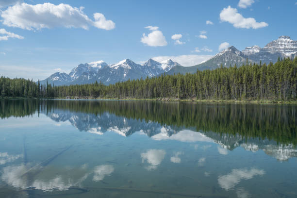 istock Spectacular mountain lake landscape at lake Herbert,Canada 827401614