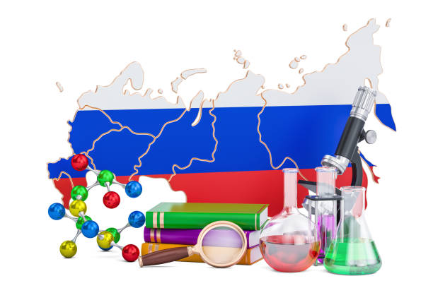 istock Scientific research in Russia concept, 3D rendering isolated on white background 827407298