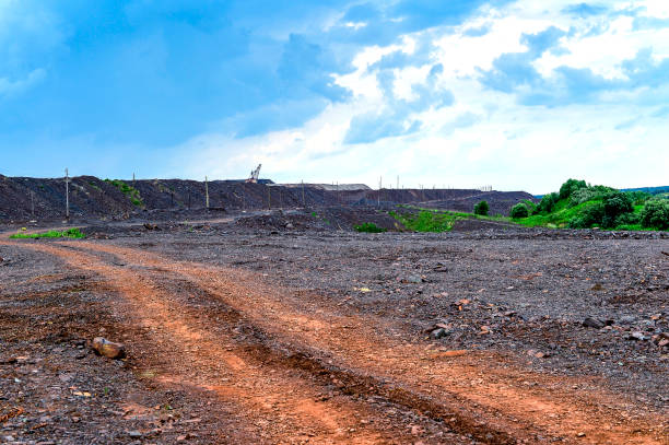 istock Dumps rock mountains from industrial quarries 827410498