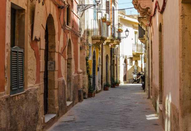 Medieval street in Ortygia, Sicily, Italy