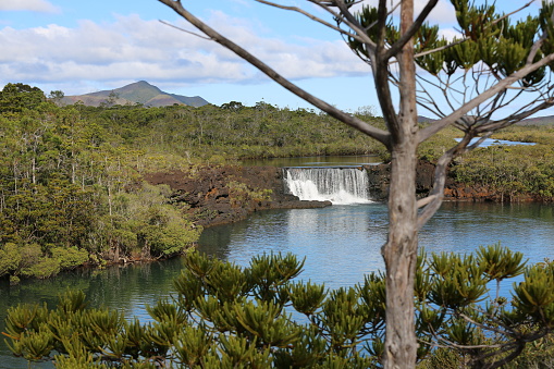 A beautiful waterfall called La Madeleine near Noumea in New Caledonia.