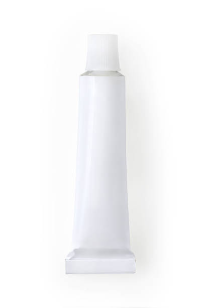 istock Small white metallic tube. Isolated with clipping path 827433090