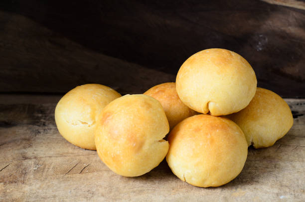 istock Homemade burger buns on wooden 827434950