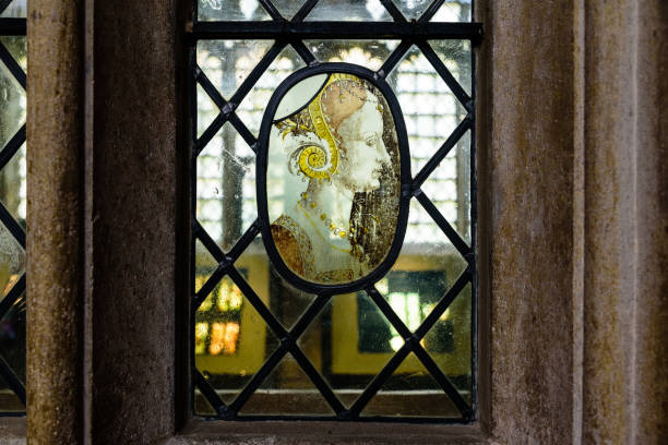vidriera del rey colegio capilla cambridge reino unido - henry vi fotografías e imágenes de stock