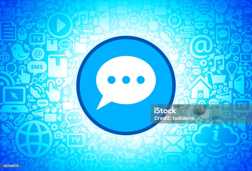 インターネット技術の背景にある Chatbubble アイコン - イラスト素材...