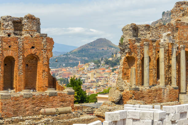 istock Taormina and the ancient Teatro Greco - Sicily, Italy 827457216