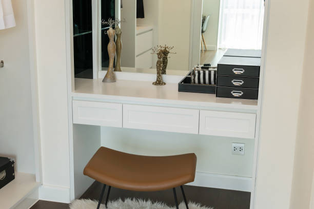 istock handbag ,jewelry and makeup box on a dressing table 827458266
