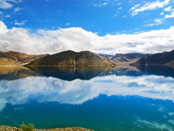 istock Pangong Lake mountain view reflection in Leh, India 827469176