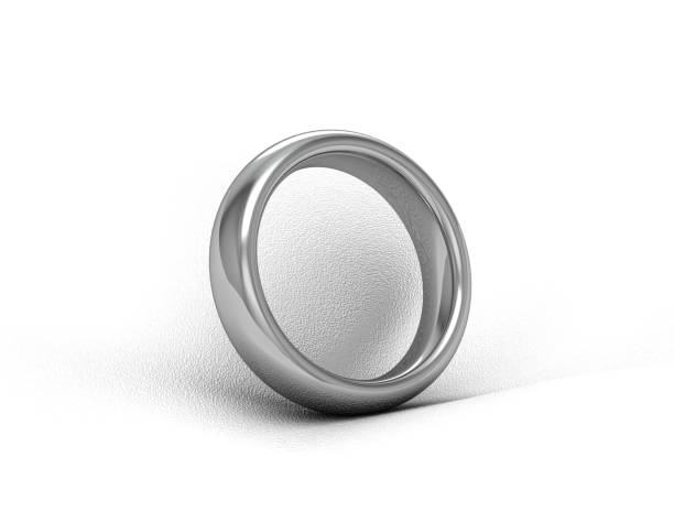 istock Gold wedding ring on white background.3d illustration 827472894