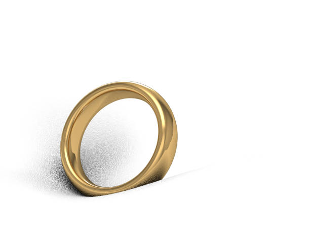 istock Gold wedding ring on white background.3d illustration 827473002