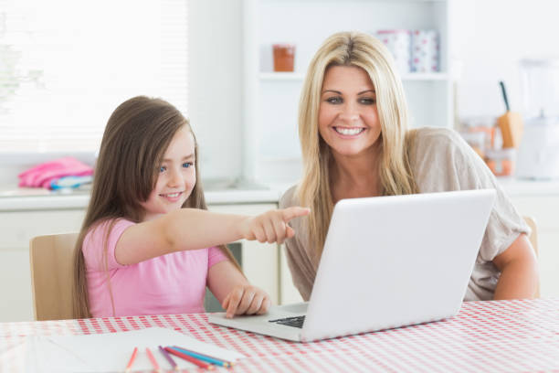 istock Daughter pointing at laptop with mother 827474698