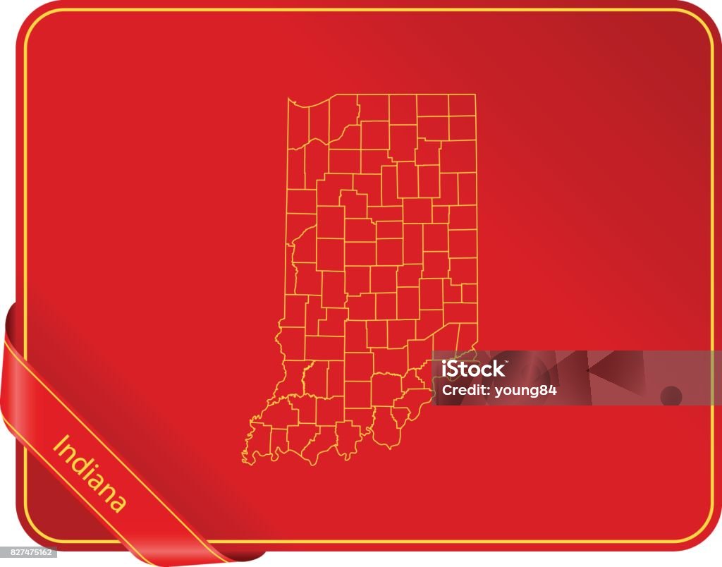 Indianamap Label Less Indiana Map Stock Illustration - Download Image Now - Cartography, Cut ...